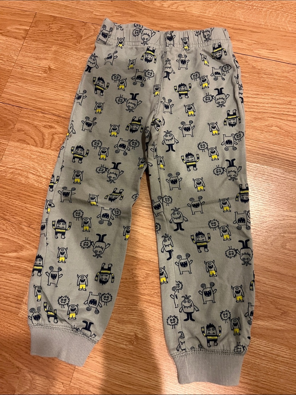Carter's Gray Pajama Pants with Navy & Yellow Monster Print